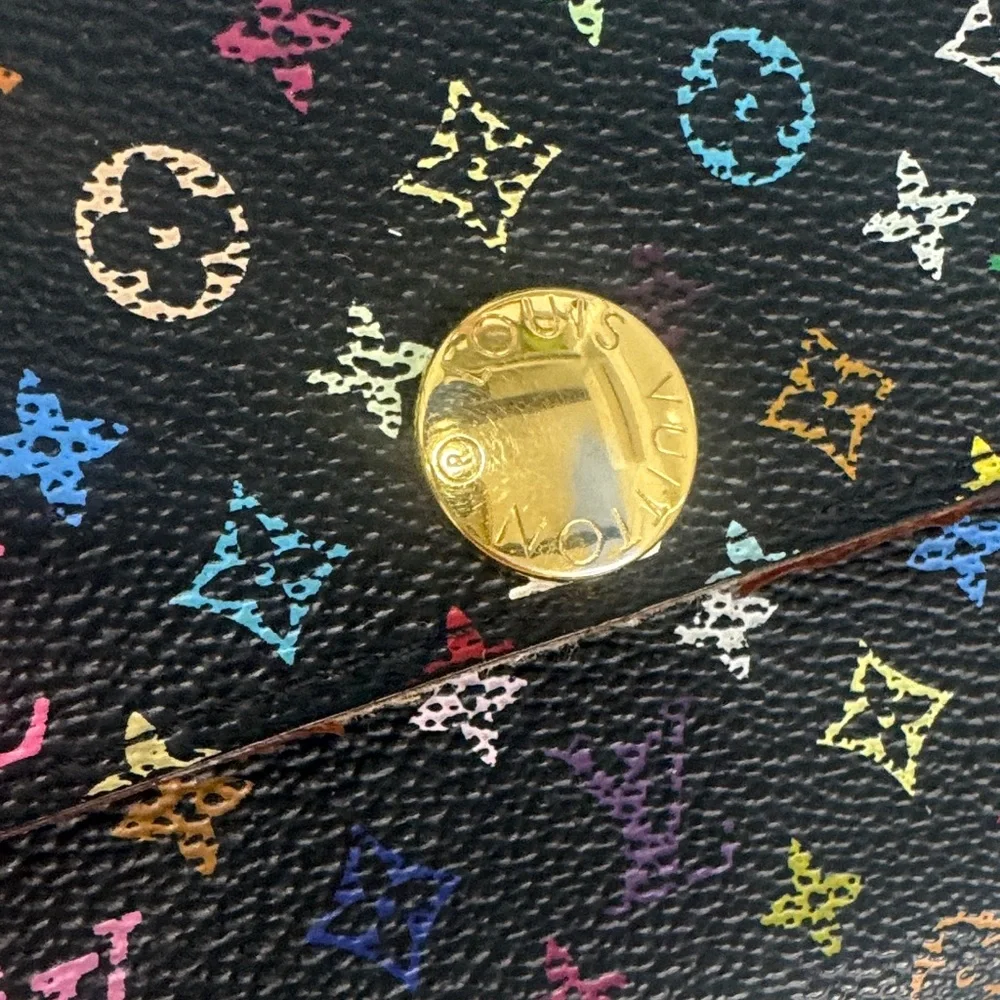 Louis Vuitton x Takashi Murakami Black Multicolor Sarah Wallet